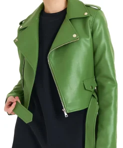 womens-green-faux-leather-biker-jacket-with-belt