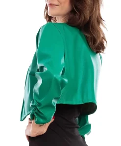 womens-open-front-green-faux-leather-cropped-jacket