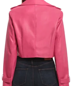 womens-pink-faux-leather-cropped-trench-jacket