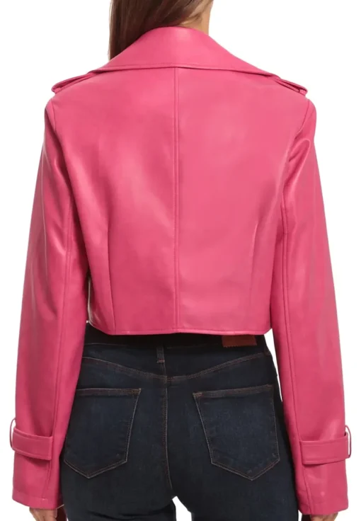 womens-pink-faux-leather-cropped-trench-jacket