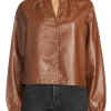 womens-puff-sleeve-brown-faux-leather-shirt-jacket