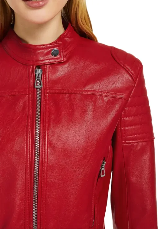 womens-red-faux-leather-biker-racing-jacket