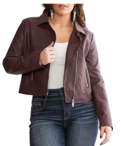 womens-spread-collar-burgundy-faux-leather-jacket