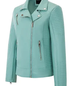 womens-tiffany-blue-faux-leather-casual-biker-jacket