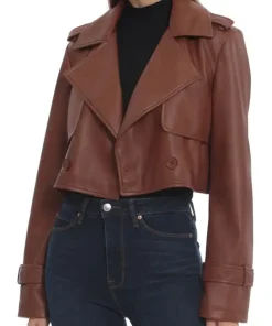 womens-walnut-faux-leather-cropped-trench-jacket