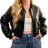 womens-zip-front-black-faux-leather-bomber-jacket