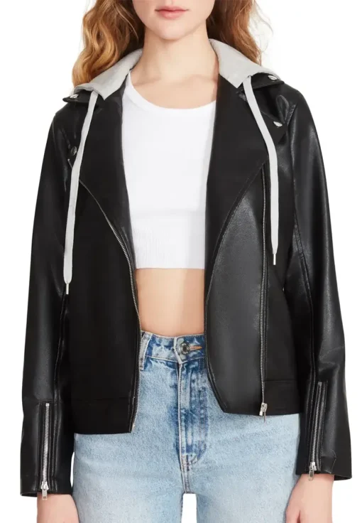 womens-zip-up-black-faux-leather-hooded-jacket