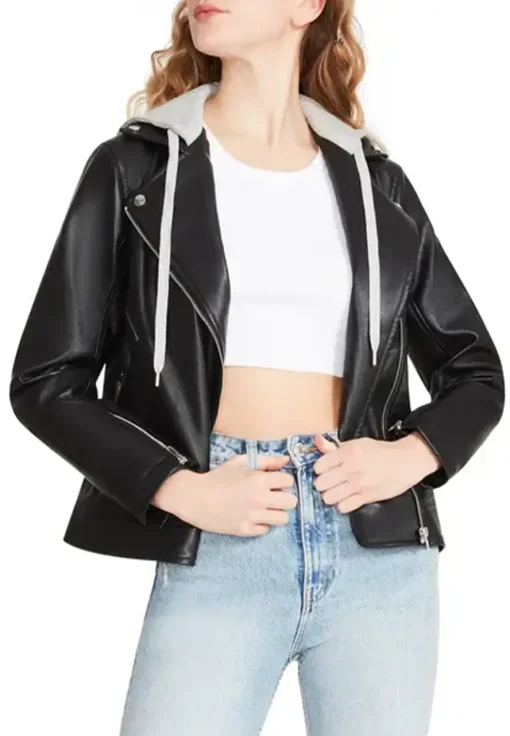 womens-zip-up-black-faux-leather-hooded-jacket