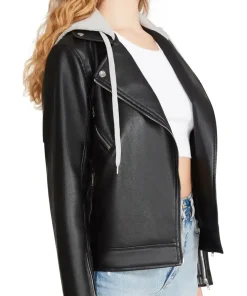 womens-zip-up-black-faux-leather-hooded-jacket