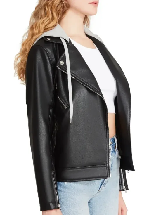 womens-zip-up-black-faux-leather-hooded-jacket