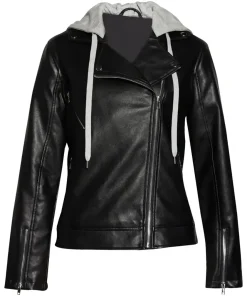 womens-zip-up-black-faux-leather-hooded-jacket
