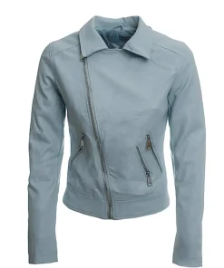 womens-zipper-pockets-blue-faux-leather-jacket