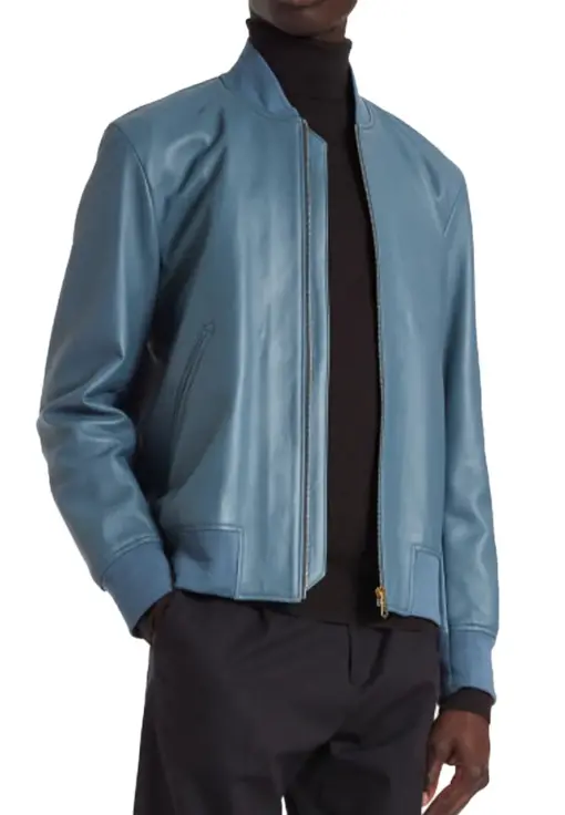 mens-light-blue-bomber-faux-leather-jacket