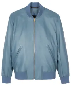 mens-light-blue-bomber-faux-leather-jacket