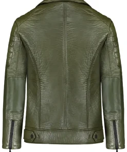 mens-army-green-faux-leather-biker-jacket