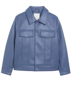 mens-biker-blue-faux-leather-jacket