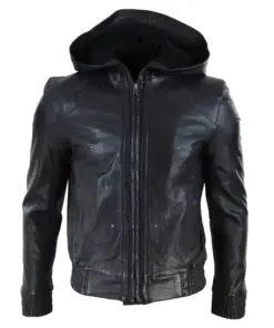 mens-black-faux-leather-bomber-jacket-with-hood