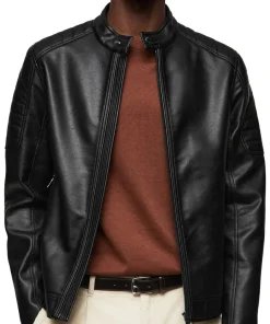 mens-black-faux-leather-classic-biker-jacket