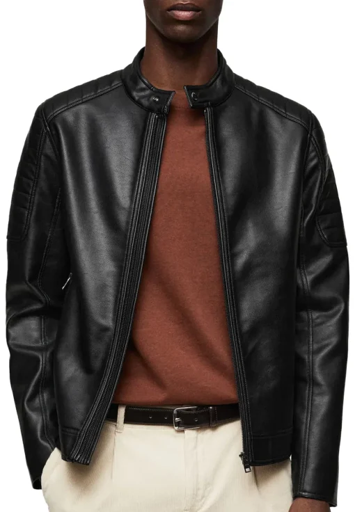 mens-black-faux-leather-classic-biker-jacket
