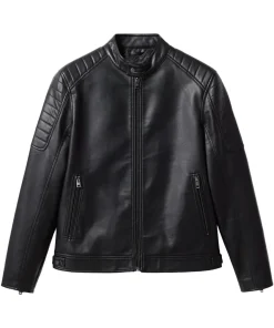 mens-black-faux-leather-classic-biker-jacket