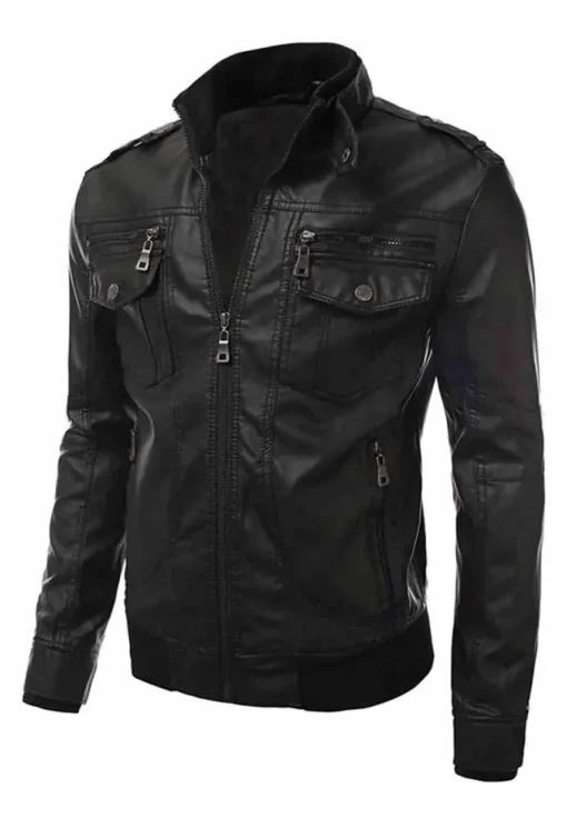mens-black-faux-leather-slim-fit-jacket-with-hoodie