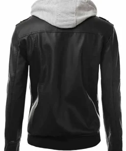 mens-black-faux-leather-slim-fit-jacket-with-hoodie
