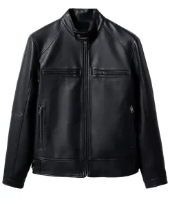 mens-black-faux-leather-sport-biker-jacket