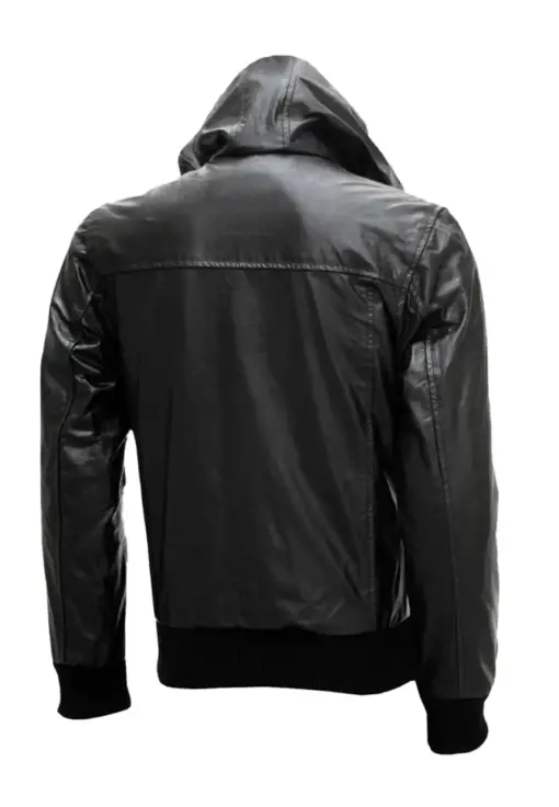 mens-black-hoodie-faux-leather-bomber-jacket