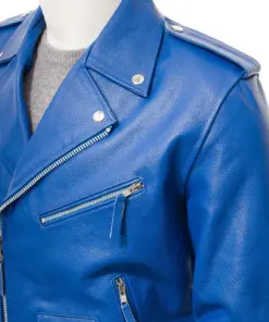 mens-blue-faux-leather-biker-jacket