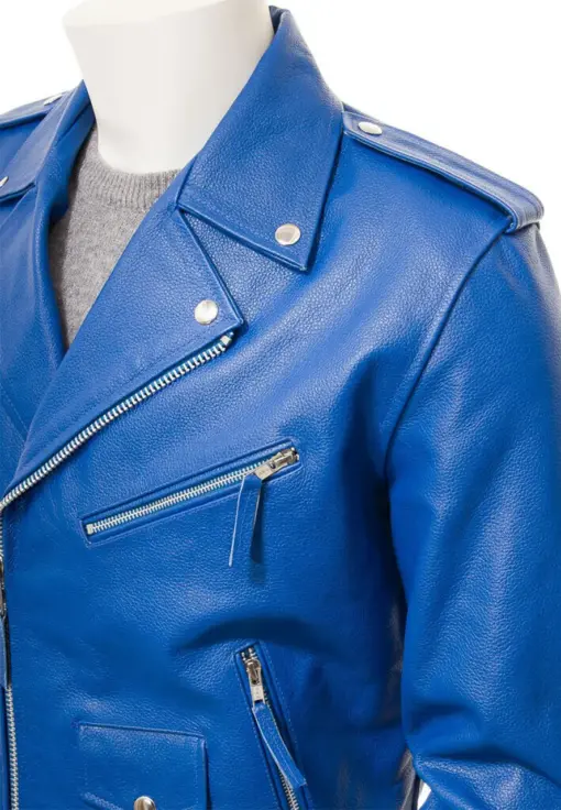 mens-blue-faux-leather-biker-jacket