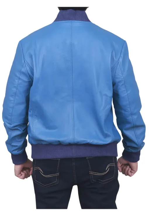 mens-blue-faux-leather-bomber-jacket