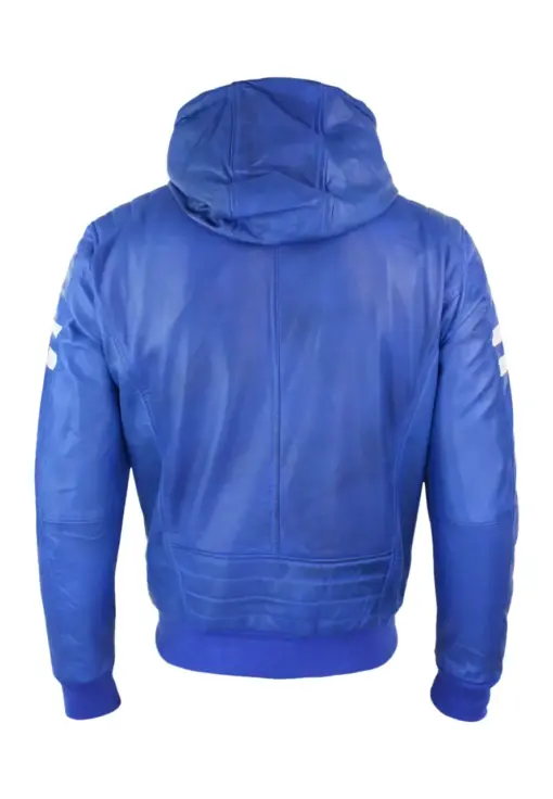 mens-blue-hooded-faux-leather-bomber-jacket