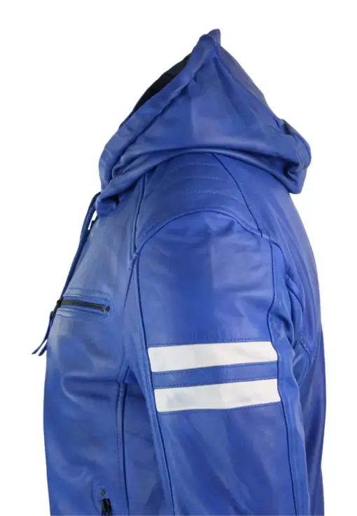mens-blue-hooded-faux-leather-bomber-jacket