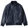 mens-bomber-blue-faux-leather-jacket