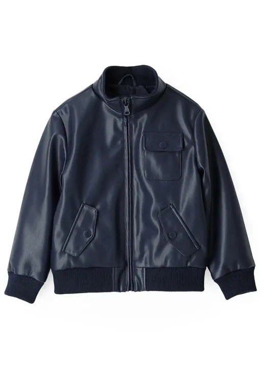 mens-bomber-blue-faux-leather-jacket