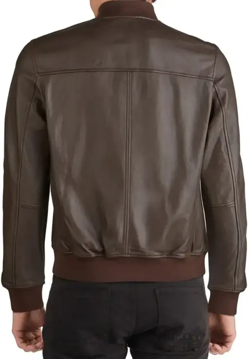 mens-bonded-brown-faux-leather-bomber-jacket