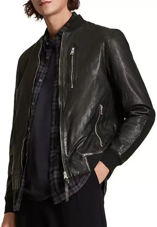 mens-boyton-black-faux-leather-bomber-jacket