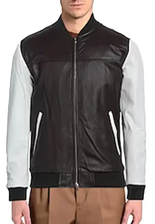 mens-brown-and-white-bomber-faux-leather-jacket