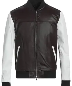 mens-brown-and-white-bomber-faux-leather-jacket