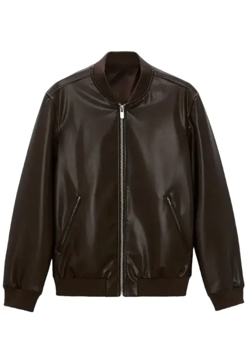 mens-brown-faux-leather-slim-fit-bomber-jacket