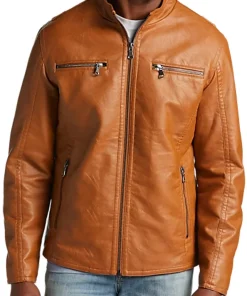 mens-camel-modern-fit-moto-faux-leather-jacket