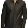 mens-casual-shirt-collar-black-faux-leather-jacket