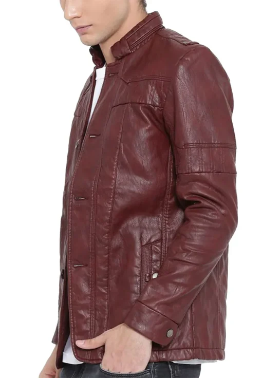 mens-casual-wear-burgundy-faux-leather-jacket