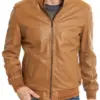 mens-casual-wear-camel-faux-leather-bomber-jacket