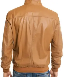 mens-casual-wear-camel-faux-leather-bomber-jacket