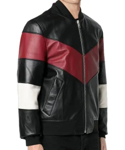 mens-chevron-stripe-faux-leather-bomber-jacket