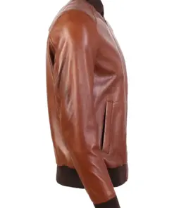 mens-chocolate-brown-bomber-faux-leather-jacket