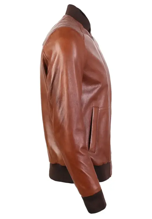 mens-chocolate-brown-bomber-faux-leather-jacket