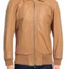 mens-classic-collar-camel-faux-leather-bomber-jacket