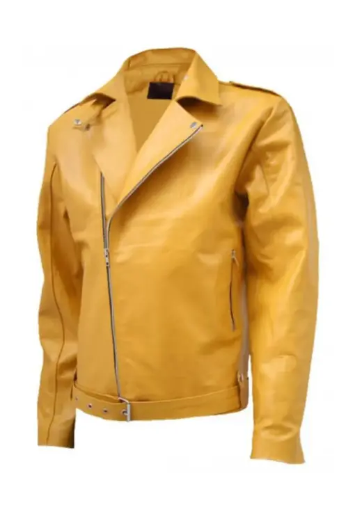 mens-classic-yellow-faux-leather-jacket